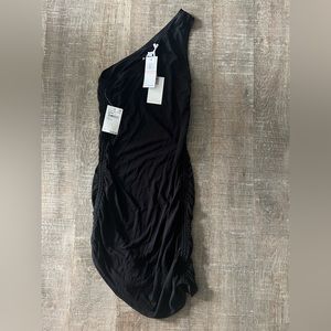 Good American Ruched Black Dress